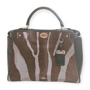COACH Gramercy Zebra Pony Calf Hair Leather Hand Bag Satchel